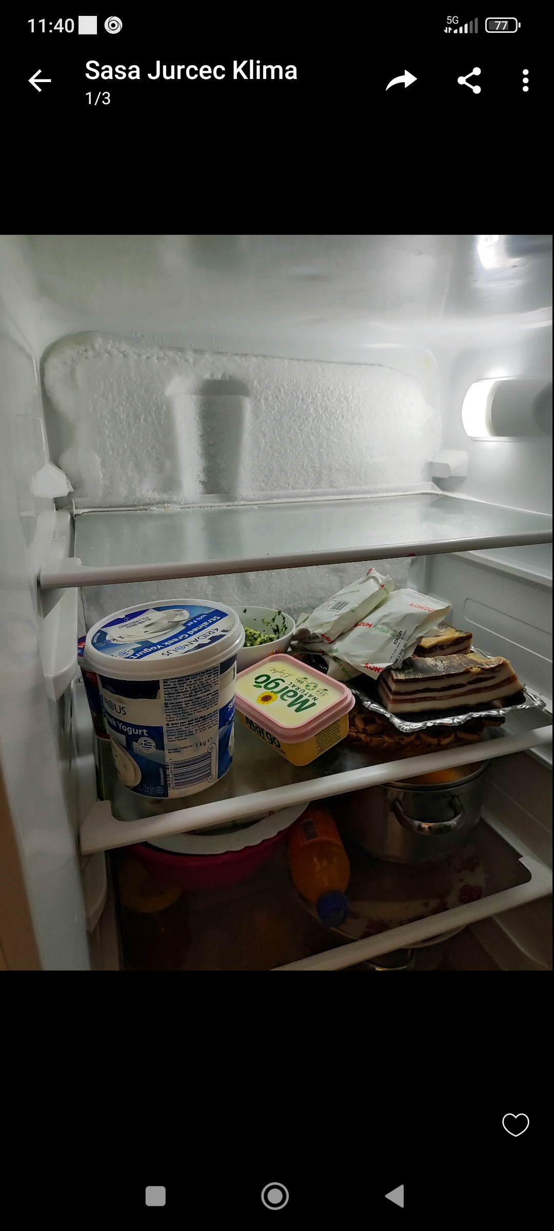 Ice forms in the background of the refrigerator
Picture attached
What to do?